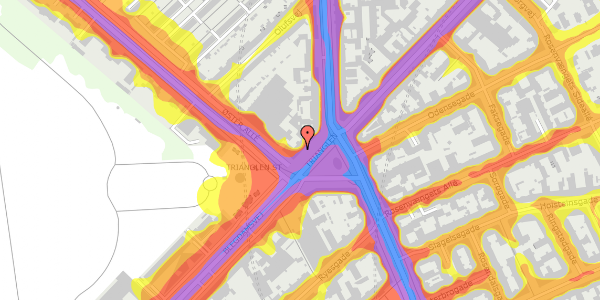 Trafikstøjkort på Trianglen 4, 3. th, 2100 København Ø