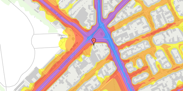 Trafikstøjkort på Trianglen 7C, st. , 2100 København Ø