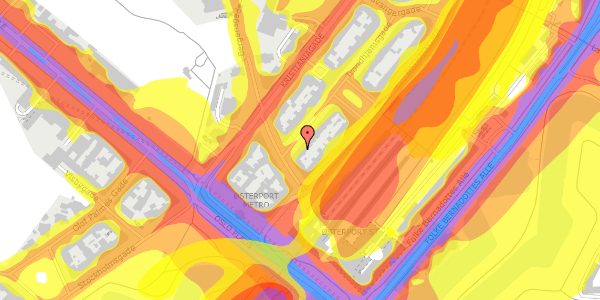 Trafikstøjkort på Trondhjemsgade 2, kl. , 2100 København Ø