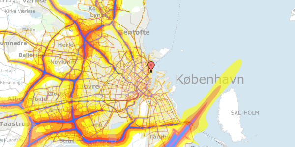 Trafikstøjkort på Trondhjemsgade 13, 2. tv, 2100 København Ø