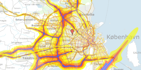 Trafikstøjkort på Tryggevældevej 38, 2720 Vanløse