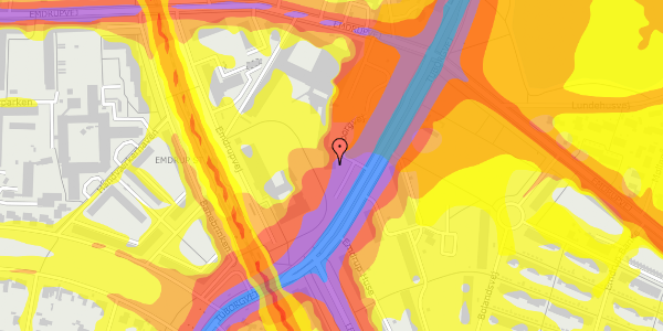 Trafikstøjkort på Tuborgvej 166, 3. 405, 2400 København NV