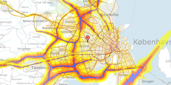 Trafikstøjkort på Tudskærvej 8, 2720 Vanløse