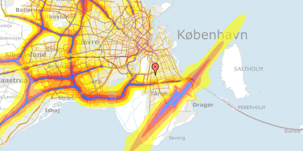 Trafikstøjkort på Tuelandsvej 24, 2300 København S