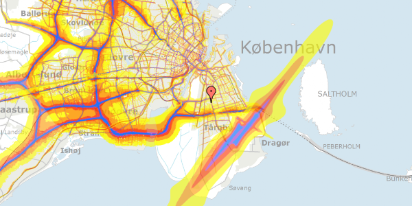 Trafikstøjkort på Tuelandsvej 27, 2300 København S