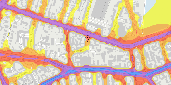 Trafikstøjkort på Tullinsgade 4, st. th, 1618 København V