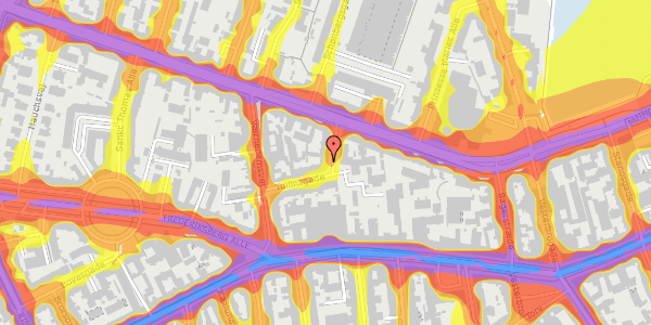 Trafikstøjkort på Tullinsgade 6, 1. tv, 1618 København V