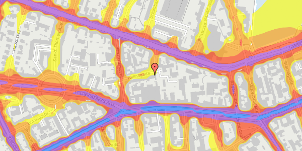 Trafikstøjkort på Tullinsgade 21, st. , 1618 København V