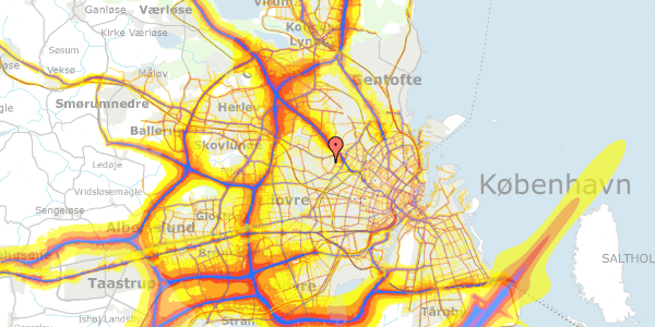 Trafikstøjkort på Tuxensvej 29, 1. , 2700 Brønshøj