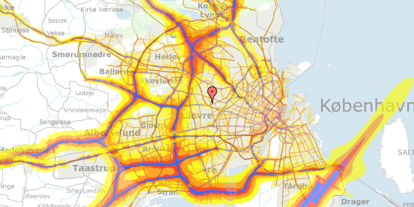 Trafikstøjkort på Tybjergvej 16, 2720 Vanløse