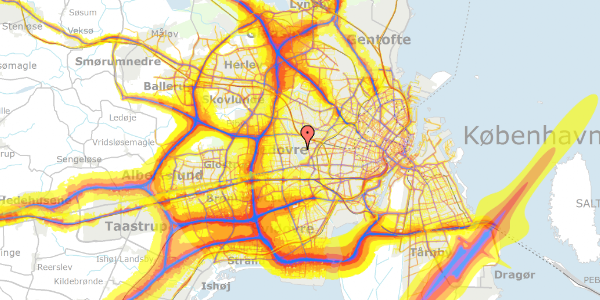 Trafikstøjkort på Tyborøn Allé 2, 2720 Vanløse