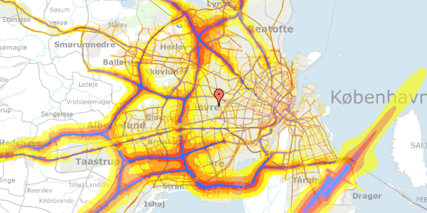 Trafikstøjkort på Tyborøn Allé 13, 2720 Vanløse