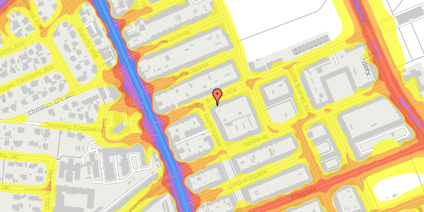 Trafikstøjkort på Tycho Brahes Allé 12, 4. tv, 2300 København S