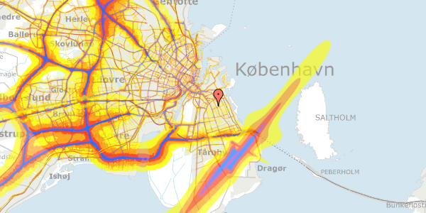 Trafikstøjkort på Tycho Brahes Allé 25, st. th, 2300 København S