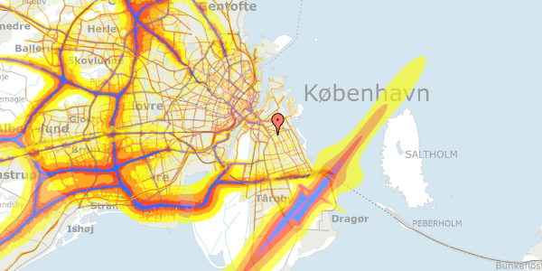 Trafikstøjkort på Tyrolsgade 3, 1. tv, 2300 København S