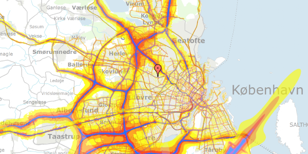 Trafikstøjkort på Tølløsevej 6, 2700 Brønshøj