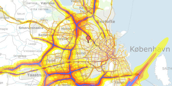 Trafikstøjkort på Tølløsevej 55, 2700 Brønshøj