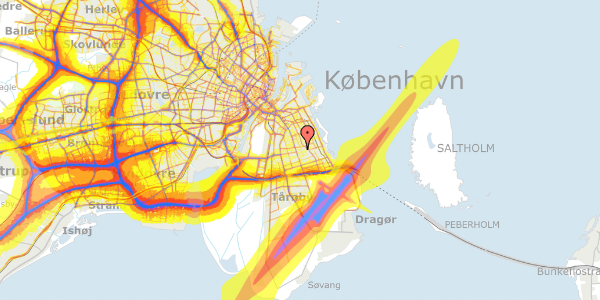 Trafikstøjkort på Tønnesvej 20, kl. tv, 2300 København S