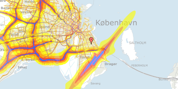 Trafikstøjkort på Tønnesvej 43, 2300 København S