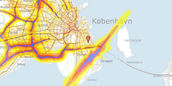 Trafikstøjkort på Tønnesvej 63, 2300 København S