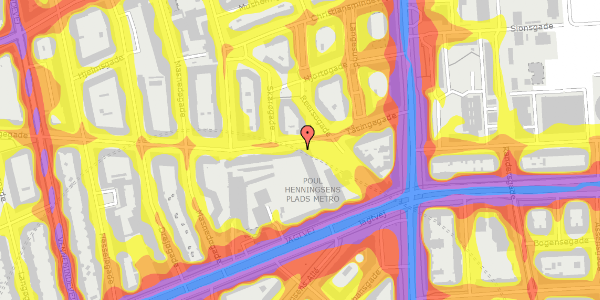 Trafikstøjkort på Tåsingegade 19, 3. 301, 2100 København Ø