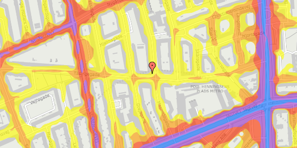 Trafikstøjkort på Tåsingegade 26, st. th, 2100 København Ø