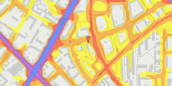 Trafikstøjkort på Udbygade 14, 1. tv, 2200 København N