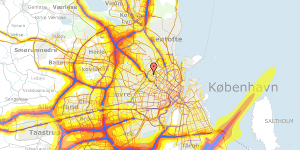 Trafikstøjkort på Uglevej 7, 2. th, 2400 København NV