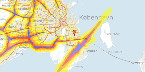 Trafikstøjkort på Ulvefodvej 3, st. 3, 2300 København S