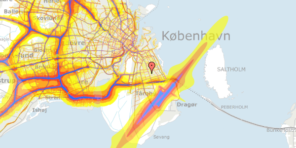 Trafikstøjkort på Ulvefodvej 4, 2. 1, 2300 København S