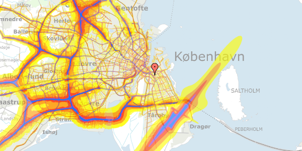 Trafikstøjkort på Under Elmene 8, 3. th, 2300 København S