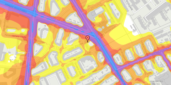 Trafikstøjkort på Under Elmene 16, 2. tv, 2300 København S