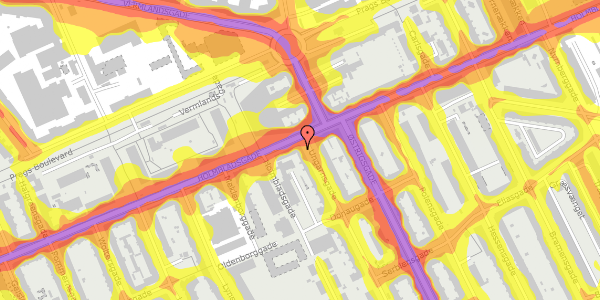 Trafikstøjkort på Ungarnsgade 2, 3. th, 2300 København S