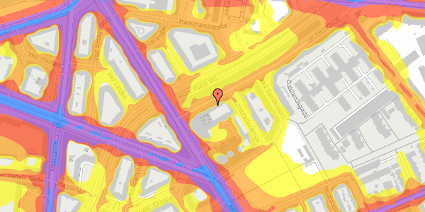 Trafikstøjkort på Uplandsgade 8, st. tv, 2300 København S