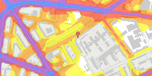 Trafikstøjkort på Uplandsgade 20, st. tv, 2300 København S