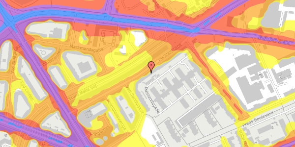 Trafikstøjkort på Uplandsgade 24, st. th, 2300 København S