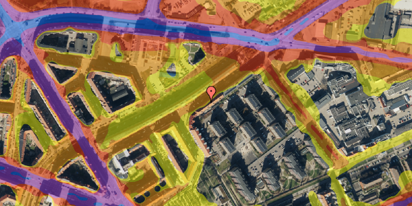 Trafikstøjkort på Uplandsgade 24, 2. th, 2300 København S