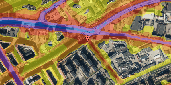 Trafikstøjkort på Uplandsgade 36B, 5. th, 2300 København S