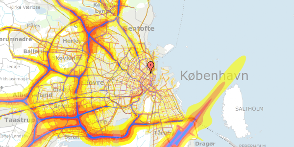 Trafikstøjkort på Upsalagade 1, st. 2, 2100 København Ø