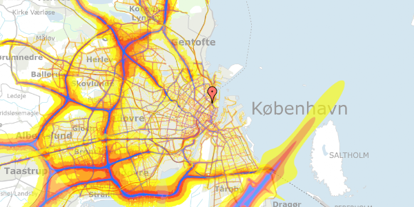 Trafikstøjkort på Upsalagade 26, 4. tv, 2100 København Ø