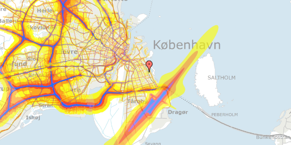 Trafikstøjkort på Uralvej 8, 2300 København S