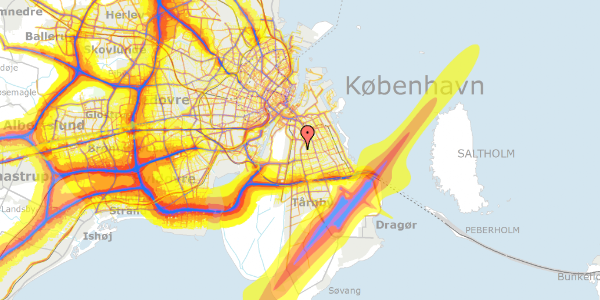 Trafikstøjkort på Urmagerstien 14, 3. mf, 2300 København S