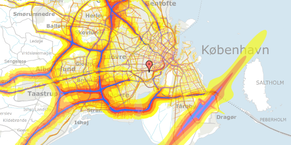 Trafikstøjkort på Valbygårdsvej 25, 1. tv, 2500 Valby