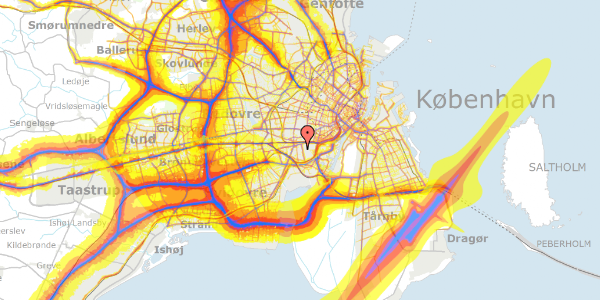 Trafikstøjkort på Valbygårdsvej 52, 1. th, 2500 Valby