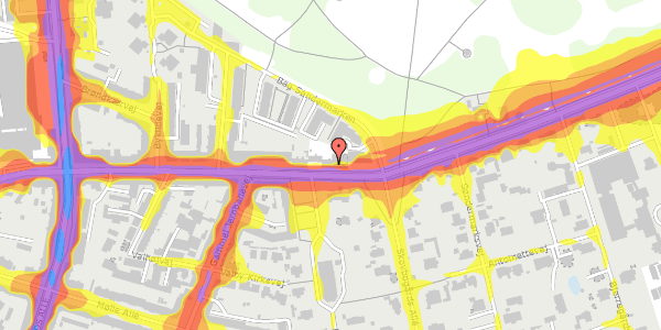 Trafikstøjkort på Valby Langgade 6, st. , 2500 Valby