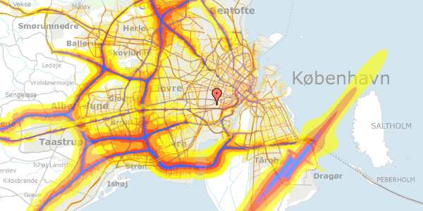 Trafikstøjkort på Valby Langgade 7A, st. , 2500 Valby