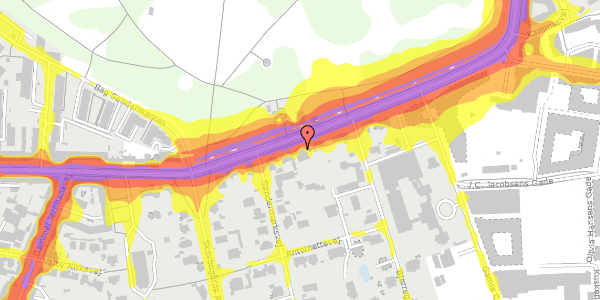 Trafikstøjkort på Valby Langgade 7B, 2500 Valby