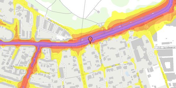 Trafikstøjkort på Valby Langgade 15, st. , 2500 Valby