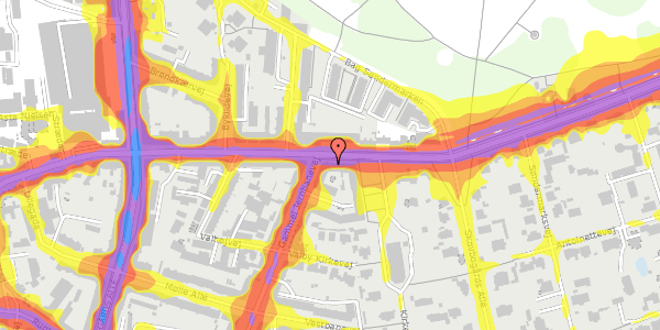 Trafikstøjkort på Valby Langgade 21B, st. 3, 2500 Valby