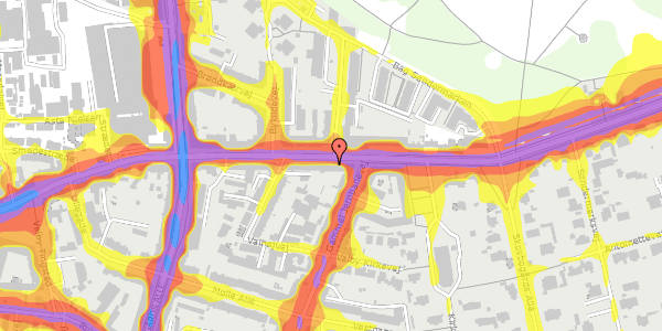 Trafikstøjkort på Valby Langgade 25, st. 2, 2500 Valby